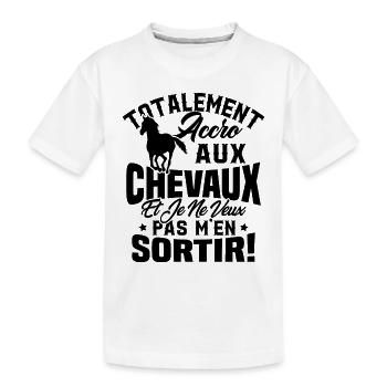 Totalement accro aux chevaux - T-shirt bio Premium Enfant - blanc - Devant