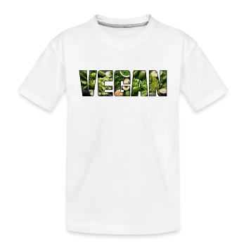 Vegan - Kinder Premium Bio T-Shirt - Weiß - Vorne