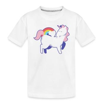 Je préfère être avec ma licorne aujourd’hui - T-shirt bio Premium Enfant - blanc - Devant