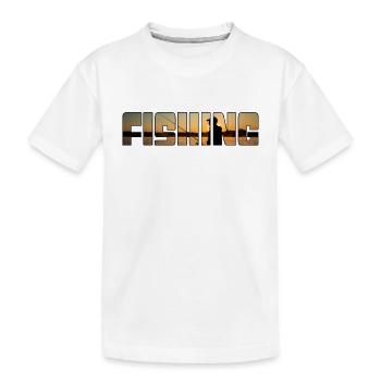 Angeln - Kinder Premium Bio T-Shirt - Weiß - Vorne