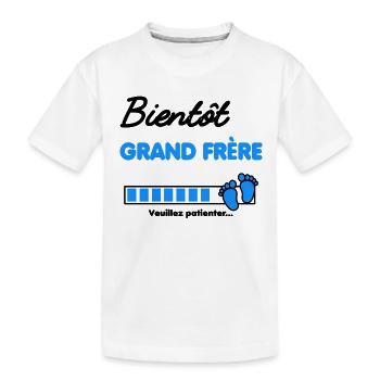Bientôt grand frère Annonce grossesse - T-shirt bio Premium Enfant - blanc - Devant