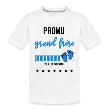 Promu grand frère cadeau naissance - T-shirt bio Premium Enfant - blanc - Devant