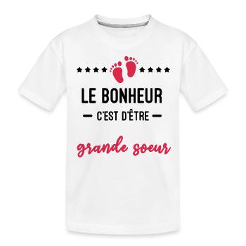 bonheur être grande soeur Annonce grossesse - T-shirt bio Premium Enfant - blanc - Devant