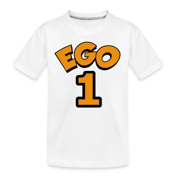 Ego 1 egoistic Nummber eins - Kinder Premium Bio T-Shirt - Weiß - Vorne