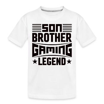 Son frère Gamer Légende Jeu Jeu vidéo Gamer - T-shirt bio Premium Enfant - blanc - Devant