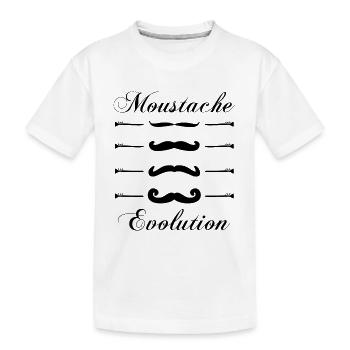moustaches évolution, Idée cadeau d'élégance. - T-shirt bio Premium Enfant - blanc - Devant