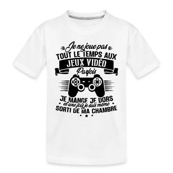 Ich spiele nicht ständig Videospiele - Kinder Premium Bio T-Shirt - Weiß - Vorne