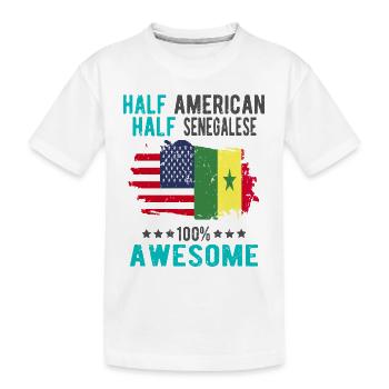 Moitié américain moitié sénégalais - T-shirt bio Premium Enfant - blanc - Devant