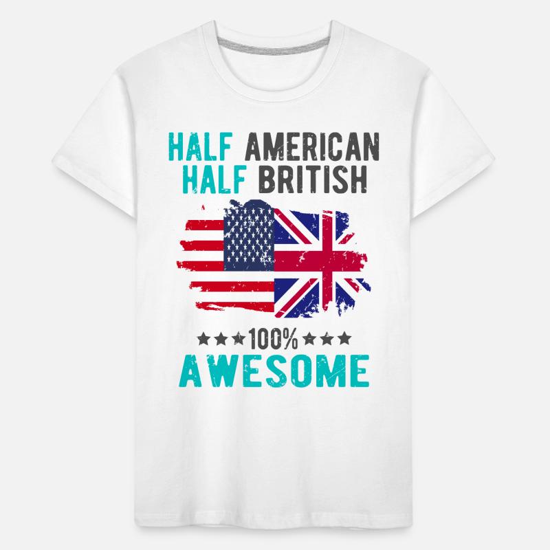 Half American Half British Kids' Premium Organic T-Shirt