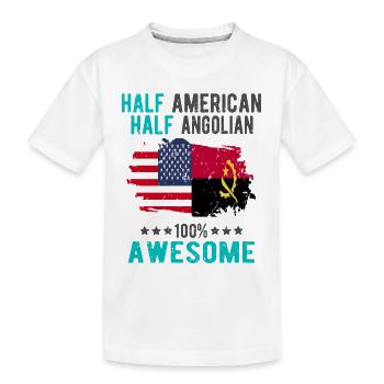 Halb Amerikaner Halb Angolier - Kinder Premium Bio T-Shirt - Weiß - Vorne