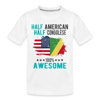 Mi-Américain, mi-Congolais - T-shirt bio Premium Enfant - blanc - Devant