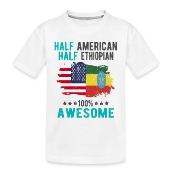 Mi-Américain, mi-Ethiopien - T-shirt bio Premium Enfant - blanc - Devant
