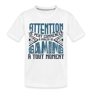 Avertissement, Gaming à tout moment. - T-shirt bio Premium Enfant - blanc - Devant
