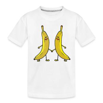 süße Bananen Obst Früchte Nahrungsmittel Kinder - Kinder Premium Bio T-Shirt - Weiß - Vorne
