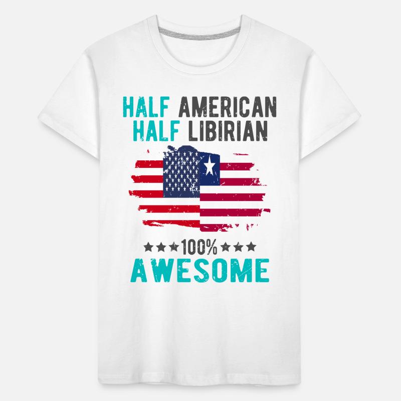 Half American Half Libyan Kids' Premium Organic T-Shirt