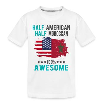 Half American Half Moroccan - Kids' Premium Organic T-Shirt - white - Front
