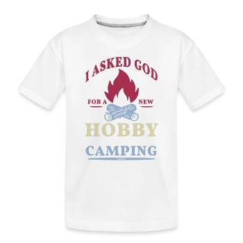 Camping Lagerfeuer Gott Gebet - Kinder Premium Bio T-Shirt - Weiß - Vorne