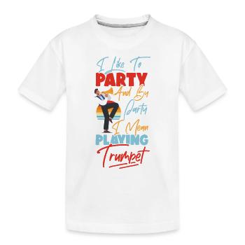 Trompettiste J’aime faire la fête et - T-shirt bio Premium Enfant - blanc - Devant