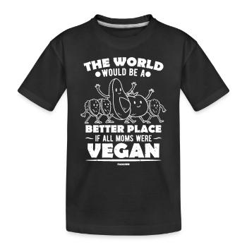 maman végétalienne grand monde végétalisme légumes - T-shirt bio Premium Enfant - noir - Devant