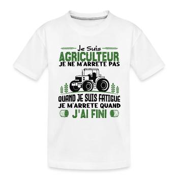 Je suis agriculteur je ne m'arrête pas agriculteur - T-shirt bio Premium Enfant - blanc - Devant