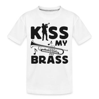 Le trompettiste Pun Kiss My Brass - T-shirt bio Premium Enfant - blanc - Devant