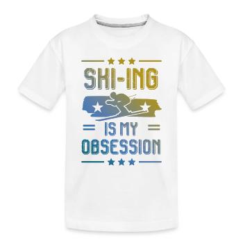 ski skiing - Kinder Premium Bio T-Shirt - Weiß - Vorne