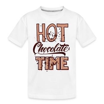 Citations d’hiver mignonnes - temps de chocolat chaud - T-shirt bio Premium Enfant - blanc - Devant