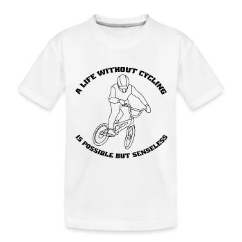 VTT vélo vélo vélo tour à vélo - T-shirt bio Premium Enfant - blanc - Devant