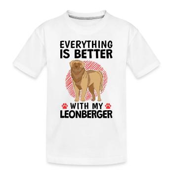 Everything is better with my Leonberger - Kids' Premium Organic T-Shirt - white - Front