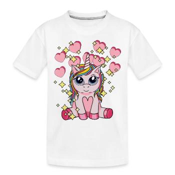 Hearty Unicorn Mythical Animal Children Stardust - Kids' Premium Organic T-Shirt - white - Front