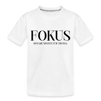 Fokus Glück Motivation - Kinder Premium Bio T-Shirt - Weiß - Vorne
