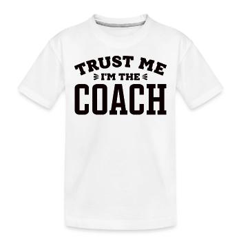 Coach Handball Football Badminton Tennis - Kids' Premium Organic T-Shirt - white - Front