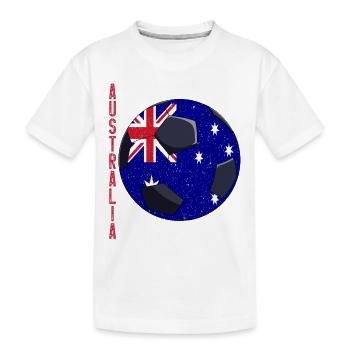 Australia Soccer Ball Australian Flag - Kinder Premium Bio T-Shirt - Weiß - Vorne
