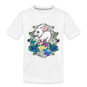 Début du printemps Lapin de Pâques Enfant - T-shirt bio Premium Enfant - blanc - Devant