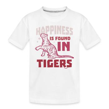 Happiness Is Found In Tigers - Kids' Premium Organic T-Shirt - white - Front