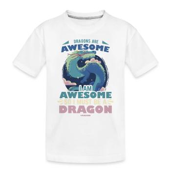 Les dragons sont géniaux Je suis génial donc je dois être un Dr - T-shirt bio Premium Enfant - blanc - Devant