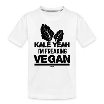 crazy vegan - Kids' Premium Organic T-Shirt - white - Front