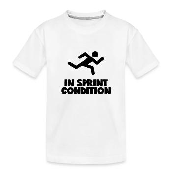 In Sprint Condition - Kinder Premium Bio T-Shirt - Weiß - Vorne
