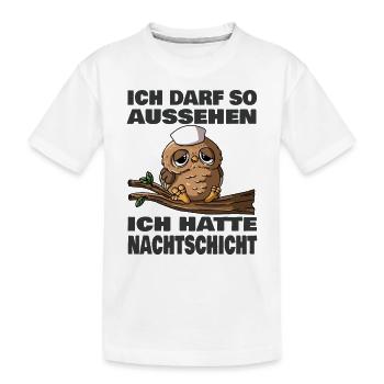 Ich Darf So Aussehen Eule Kaffee Spruch - Kinder Premium Bio T-Shirt - Weiß - Vorne