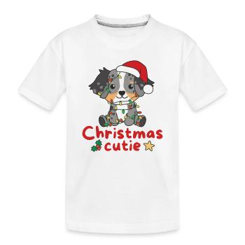 Australian Shepherd Hunde Christmas Cutie - Kinder Premium Bio T-Shirt - Weiß - Vorne