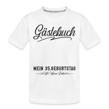 35. Geburtstag Gästebuch - Kinder Premium Bio T-Shirt - Weiß - Vorne