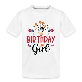 Birthday Girl - Kinder Premium Bio T-Shirt - Weiß - Vorne