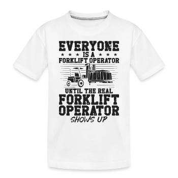 Certified Forklift Truck Operator - Kinder Premium Bio T-Shirt - Weiß - Vorne