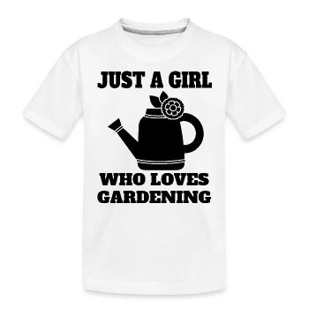 Gärtnerin Mädchen Obstgarten Garten Hobbygärtner - Kinder Premium Bio T-Shirt - Weiß - Vorne