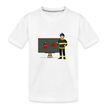 Feuerwehrmann - Kinder Premium Bio T-Shirt - Weiß - Vorne
