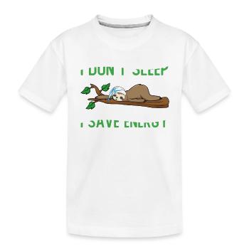 Je ne dors pas J’économise de l’énergie - T-shirt bio Premium Enfant - blanc - Devant