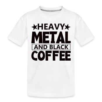 Café et Heavy Metal Rock Heavy Metal Metalhead - T-shirt bio Premium Enfant - blanc - Devant