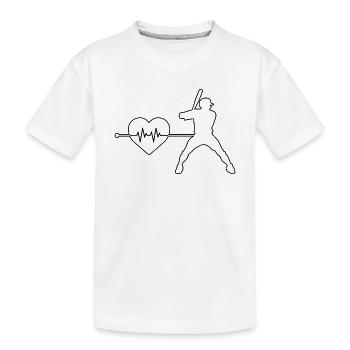Battements de cœur de baseball - T-shirt bio Premium Enfant - blanc - Devant