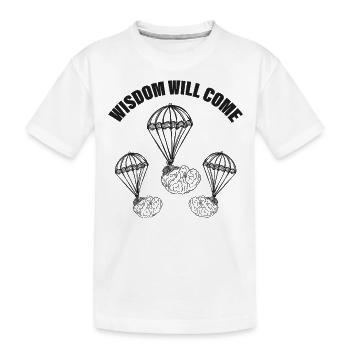 Sarcasm Wisdom Becomes Coming Brain Know-it-All - Kids' Premium Organic T-Shirt - white - Front