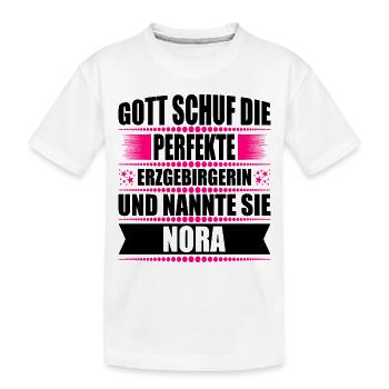 Erzgebirge Frau Namen Sachsen Nora - Kinder Premium Bio T-Shirt - Weiß - Vorne